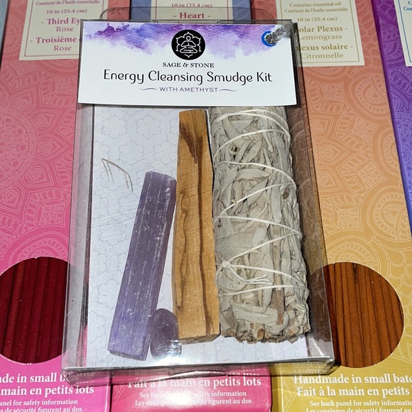 Energy Cleansing 4 Piece Smudge Kit with 5 Packs of Chakra Incense - Picture 2 of 14